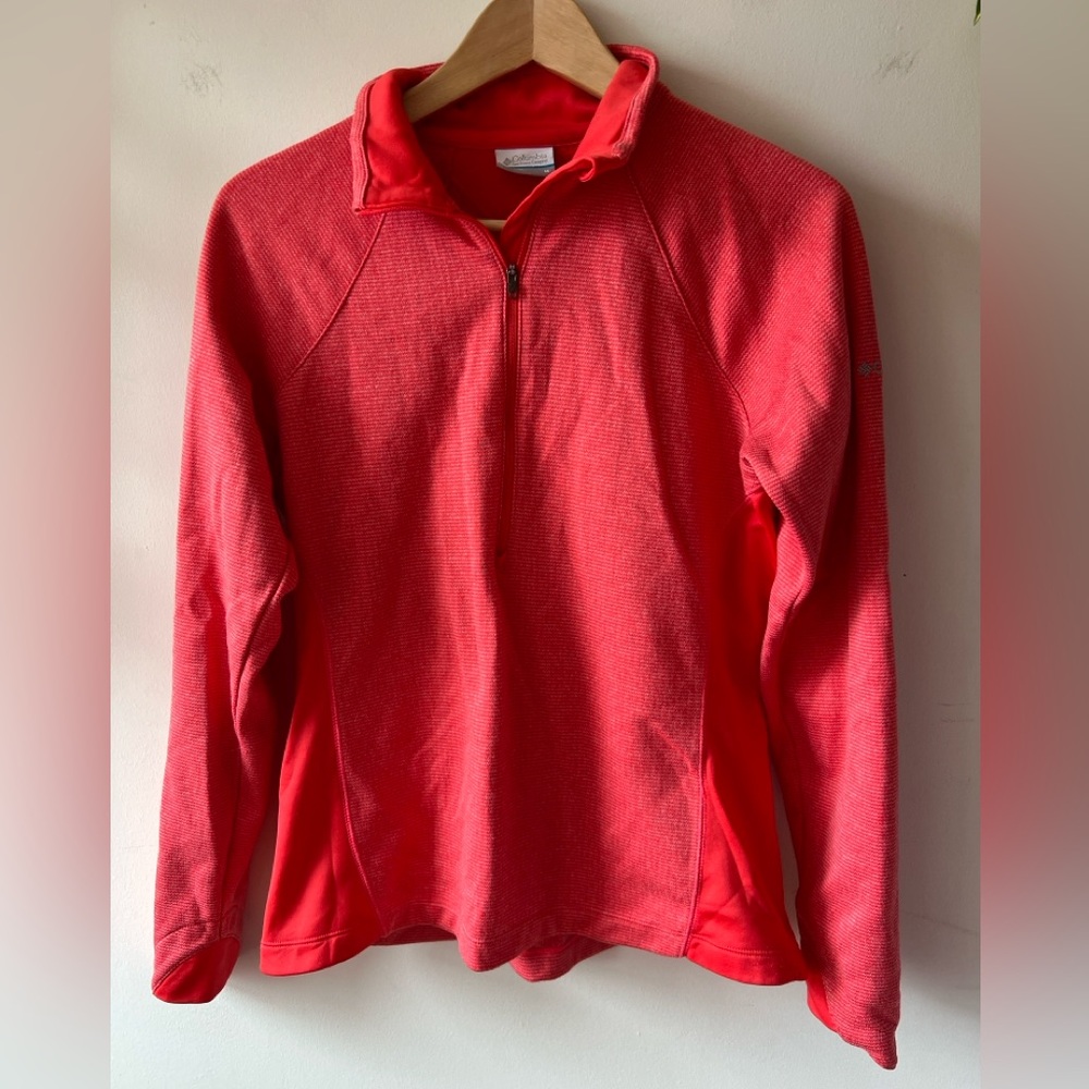 Columbia Red Quarter-Zip Pullover Sweater M